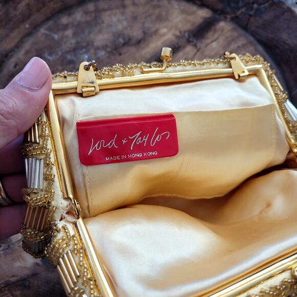 Vintage Gold and Silver Beaded Purse Bag - Picture 2 of 3